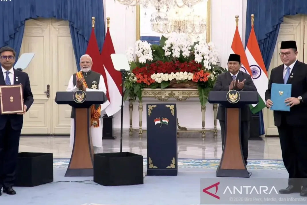 Prabowo dan Modi Saksikan Penandatanganan Kerja Sama Indonesia-India